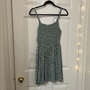 Angie Sage Green and Cream Cactus Print Dress